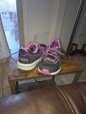 ASICS Black and Pink Athletic Sneakers